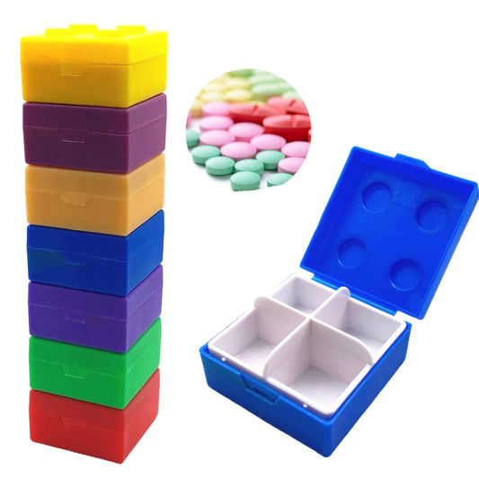 SD-J-406 28 Grids Portable Colorful Compartment Detachable Plastic Building Block Pill Box(As Show) by buy2fix