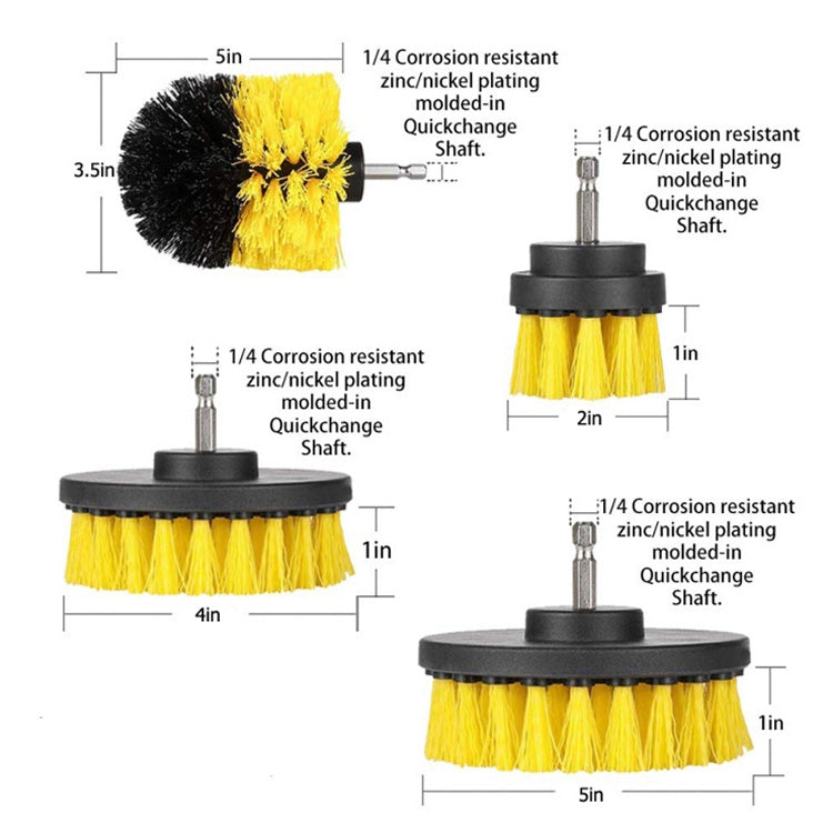 6 PCS / Set Electric Drill Head Car Tire Floor Crevice Cleaning Brush(Yellow) - In Car by buy2fix | Online Shopping UK | buy2fix