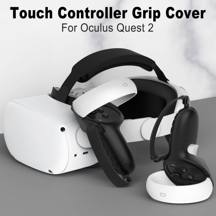 VR Controller Anti-collision Half-pack Silicone Protective Cover For Oculus Quest 2(Black) - Consumer Electronics by buy2fix | Online Shopping UK | buy2fix