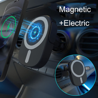 15W Intelligent Car Magnetic Wireless Charging Stand For IPhone 12 / 13 Series (Black) - In Car by buy2fix | Online Shopping UK | buy2fix