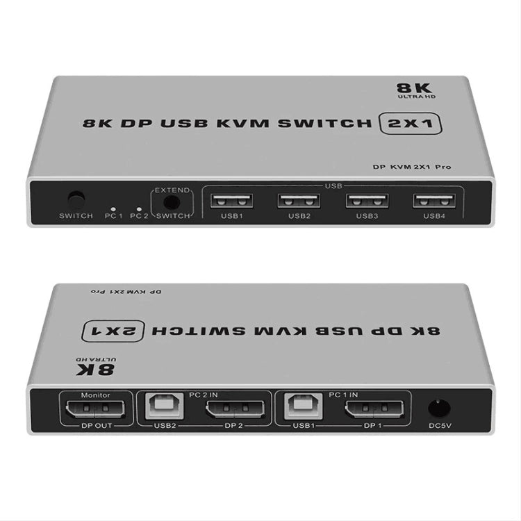 8K KYSW59 60HZ DP USB KVM Switch 2-in-1 Computer Sharing Device - Switch by buy2fix | Online Shopping UK | buy2fix