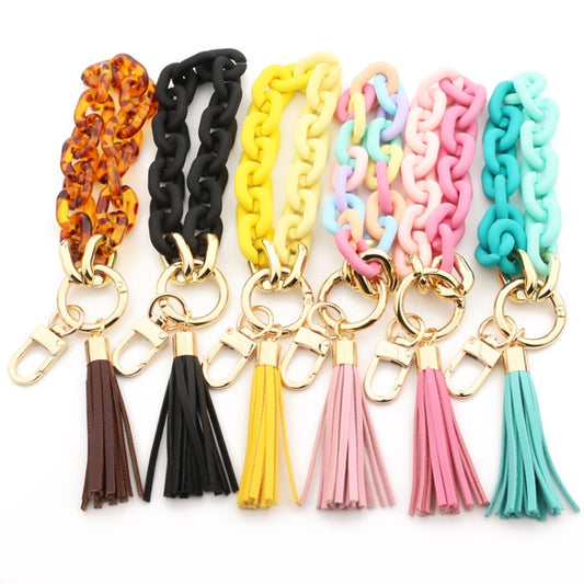 Keychain Ladies Acrylic Bracelet Jewelry(Yellow) by buy2fix