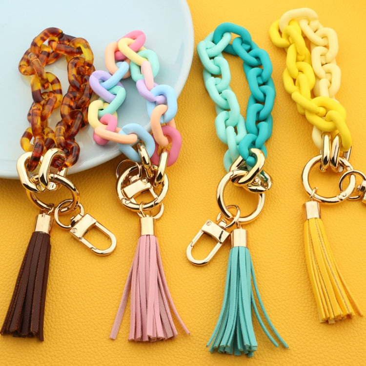 Keychain Ladies Acrylic Bracelet Jewelry(Yellow) - In Car by buy2fix | Online Shopping UK | buy2fix