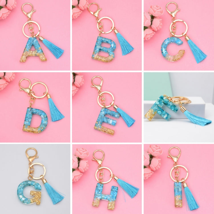 2 PCS English Alphabet Epoxy Tassel Keychain Bag Pendant(C) - In Car by buy2fix | Online Shopping UK | buy2fix