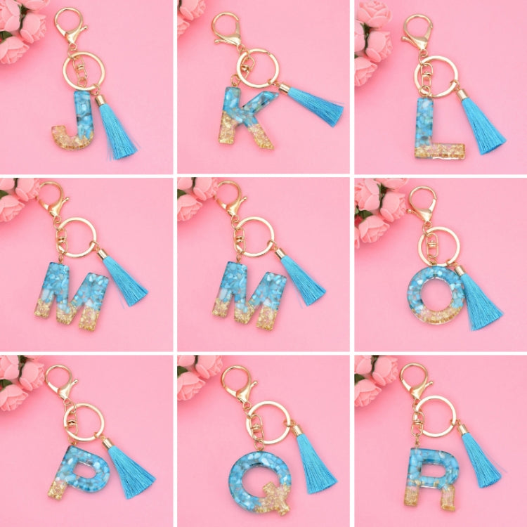 2 PCS English Alphabet Epoxy Tassel Keychain Bag Pendant(K) - In Car by buy2fix | Online Shopping UK | buy2fix