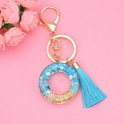 2 PCS English Alphabet Epoxy Tassel Keychain Bag Pendant(O) - In Car by buy2fix | Online Shopping UK | buy2fix