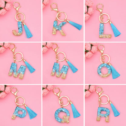 2 PCS English Alphabet Epoxy Tassel Keychain Bag Pendant(P) - In Car by buy2fix | Online Shopping UK | buy2fix