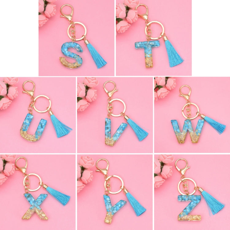 2 PCS English Alphabet Epoxy Tassel Keychain Bag Pendant(V) - In Car by buy2fix | Online Shopping UK | buy2fix