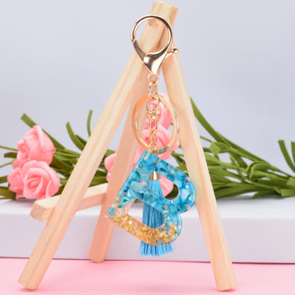 2 PCS English Alphabet Epoxy Tassel Keychain Bag Pendant(N) - In Car by buy2fix | Online Shopping UK | buy2fix