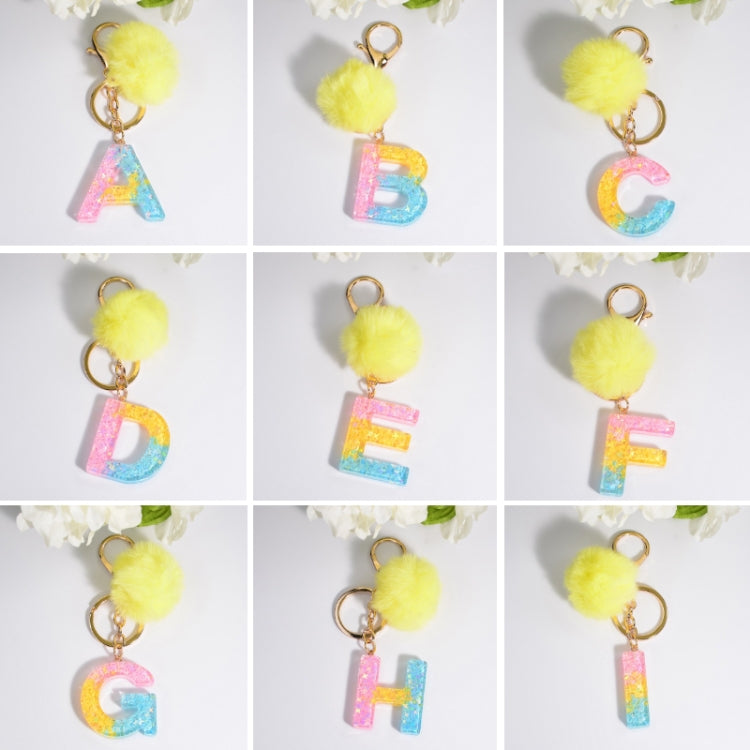 2 PCS Crystal Epoxy Rainbow Color Keychain Hair Ball Ladies Bag Pendant(F) - In Car by buy2fix | Online Shopping UK | buy2fix