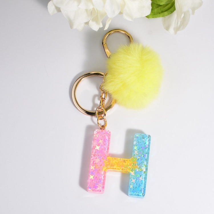 2 PCS Crystal Epoxy Rainbow Color Keychain Hair Ball Ladies Bag Pendant(H) - In Car by buy2fix | Online Shopping UK | buy2fix