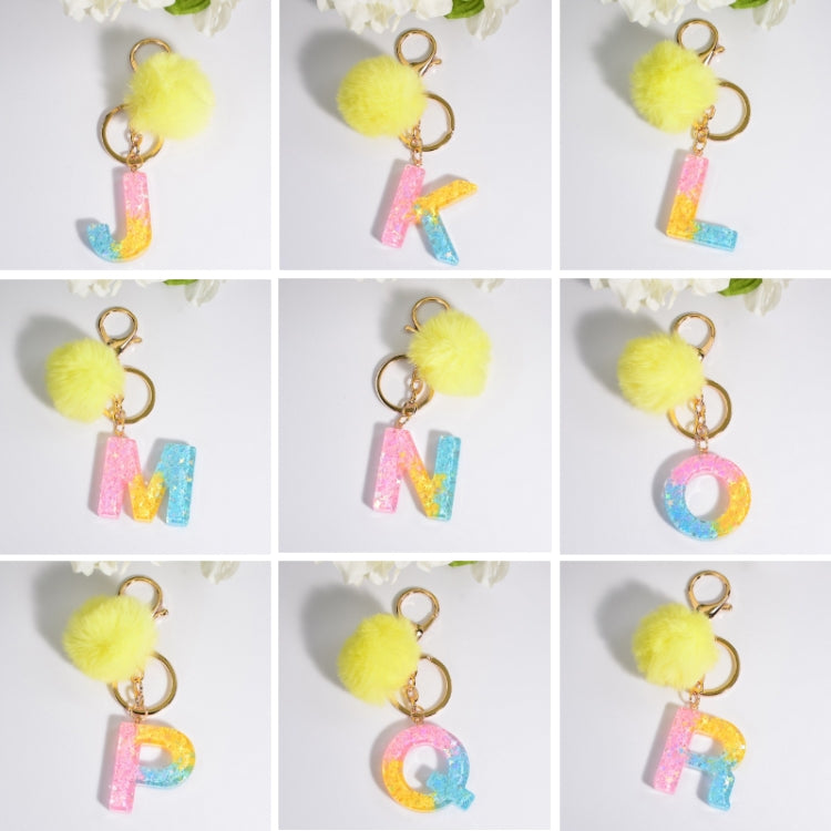 2 PCS Crystal Epoxy Rainbow Color Keychain Hair Ball Ladies Bag Pendant(L) - In Car by buy2fix | Online Shopping UK | buy2fix