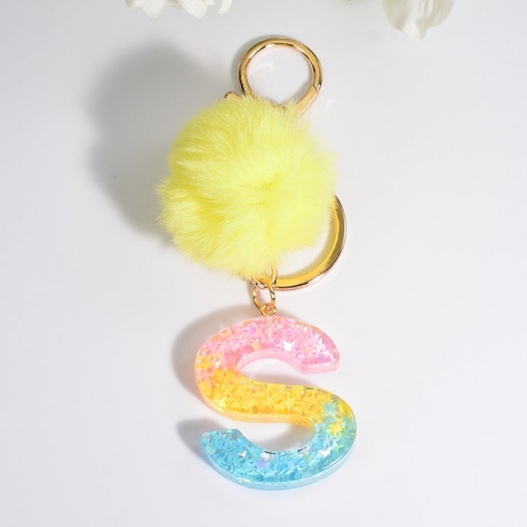 2 PCS Crystal Epoxy Rainbow Color Keychain Hair Ball Ladies Bag Pendant(S) - In Car by buy2fix | Online Shopping UK | buy2fix