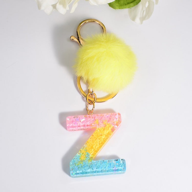 2 PCS Crystal Epoxy Rainbow Color Keychain Hair Ball Ladies Bag Pendant(Z) - In Car by buy2fix | Online Shopping UK | buy2fix