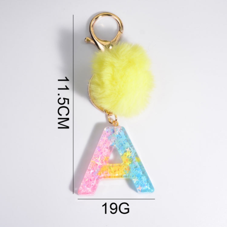 2 PCS Crystal Epoxy Rainbow Color Keychain Hair Ball Ladies Bag Pendant(S) - In Car by buy2fix | Online Shopping UK | buy2fix