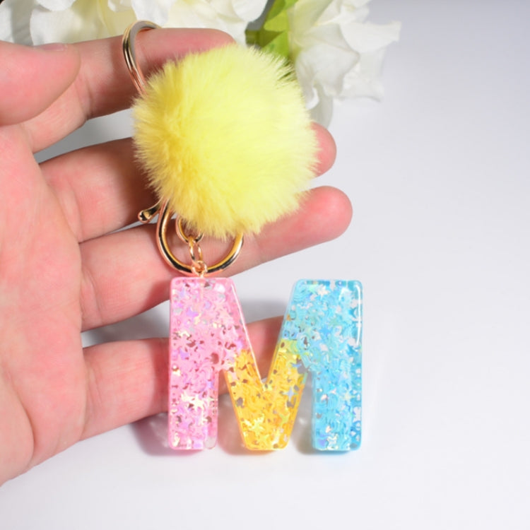 2 PCS Crystal Epoxy Rainbow Color Keychain Hair Ball Ladies Bag Pendant(G) - In Car by buy2fix | Online Shopping UK | buy2fix