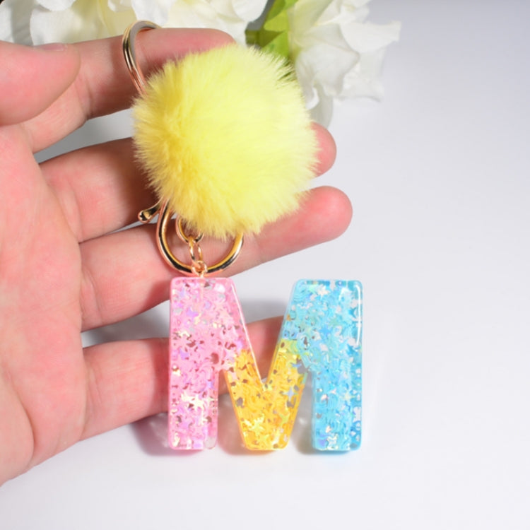 2 PCS Crystal Epoxy Rainbow Color Keychain Hair Ball Ladies Bag Pendant(O) - In Car by buy2fix | Online Shopping UK | buy2fix