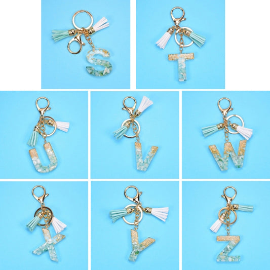2 PCS Gold Foil English Letter Tassel Keychain Bag Decoration Pendant(S) by buy2fix