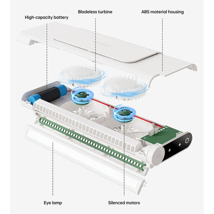 JXS-GP1 Computer Screen Bladeless Turbo Silent Fan With Eye Protection Light Function(White) by buy2fix
