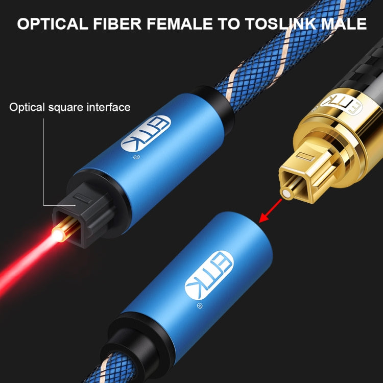 EMK Male To Female SPDIF Paired Digital Optical Audio Extension Cable, Cable Length: 1.5m (Blue) - Audio Optical Cables by EMK | Online Shopping UK | buy2fix