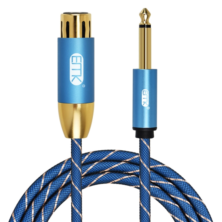 EMK KN603 2Pin 6.5mm Canon Line Balanced Audio Microphone Line,Cable Length: 0.5m(Blue) - Consumer Electronics by EMK | Online Shopping UK | buy2fix