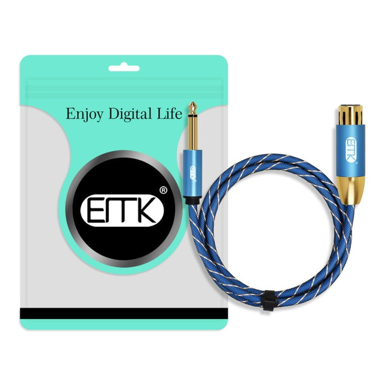 EMK KN603 2Pin 6.5mm Canon Line Balanced Audio Microphone Line,Cable Length: 2m(Blue) - Consumer Electronics by EMK | Online Shopping UK | buy2fix