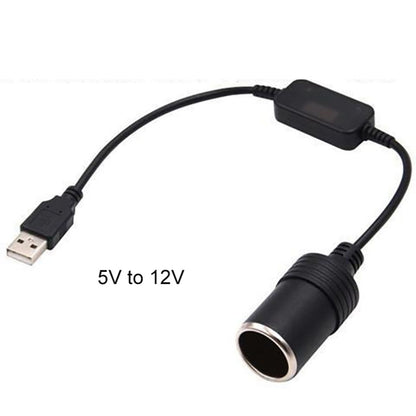 2 PCS Car USB to Cigarette Lighter Socket 5V to 12V Boost Power Adapter Cable, Model: 60cm - In Car by buy2fix | Online Shopping UK | buy2fix