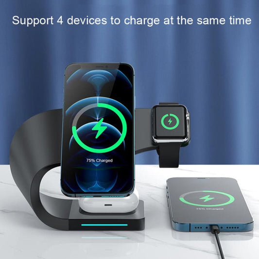 LFX-178 4 In 1 Wireless Charger For Smartphone&iWatch&AirPods(Black) by buy2fix