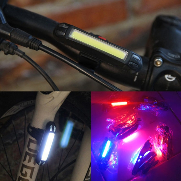 2 PCS LED Rechargeable Bicycle Warning Strip Tail Light(OPP White Light) - Taillights by buy2fix | Online Shopping UK | buy2fix