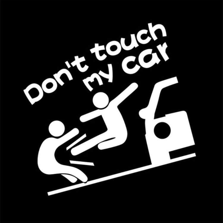 10PCS Reflective Funny Text Do Not Touch My Car Car Sticker(White) - In Car by buy2fix | Online Shopping UK | buy2fix