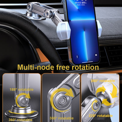 Aluminum Alloy Rotatable Lift Mobile Phone Holder Car Holder,Style: Clip Type Silver - In Car by buy2fix | Online Shopping UK | buy2fix