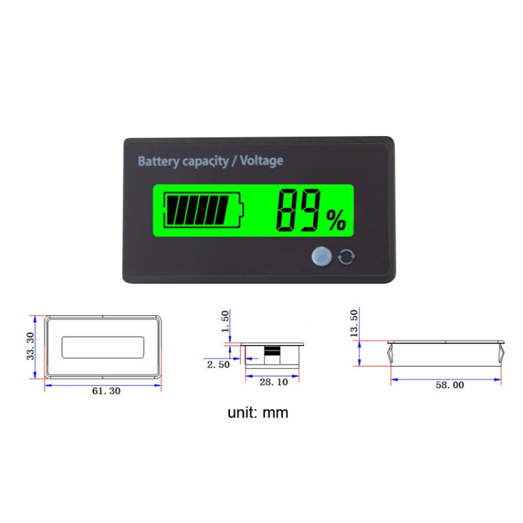 L6133 LCD Electric Motorcycle Power Display, Style: Button Front Green Backlight by buy2fix
