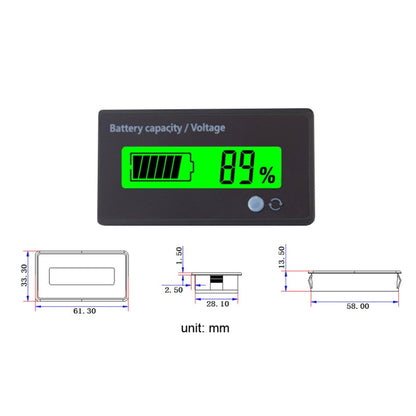 L6133 LCD Electric Motorcycle Power Display, Style: Single Button Green Backlight - In Car by buy2fix | Online Shopping UK | buy2fix