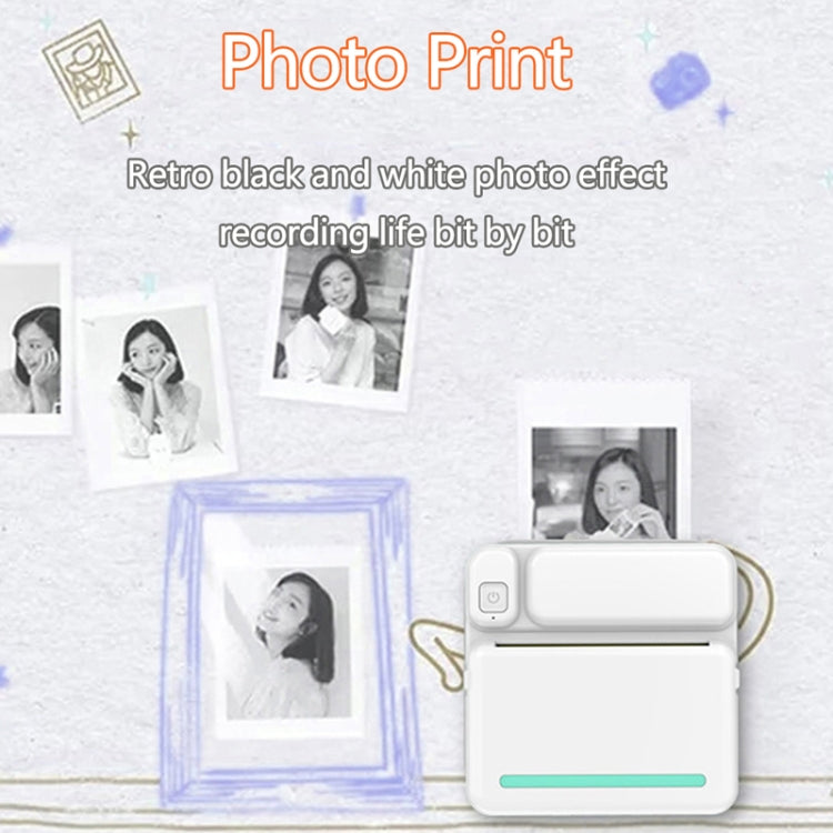 C19 200DPI Student Homework Printer Bluetooth Inkless Pocket Printer Blue by buy2fix