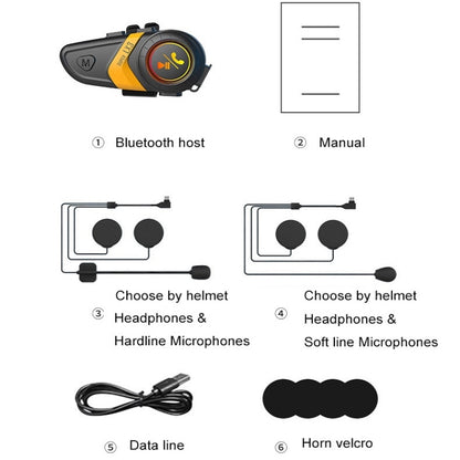 Motorcycle Helmet Call Music Navigation Bluetooth Headset, Color: Green(Hard Pipe Microphone) - Consumer Electronics by buy2fix | Online Shopping UK | buy2fix