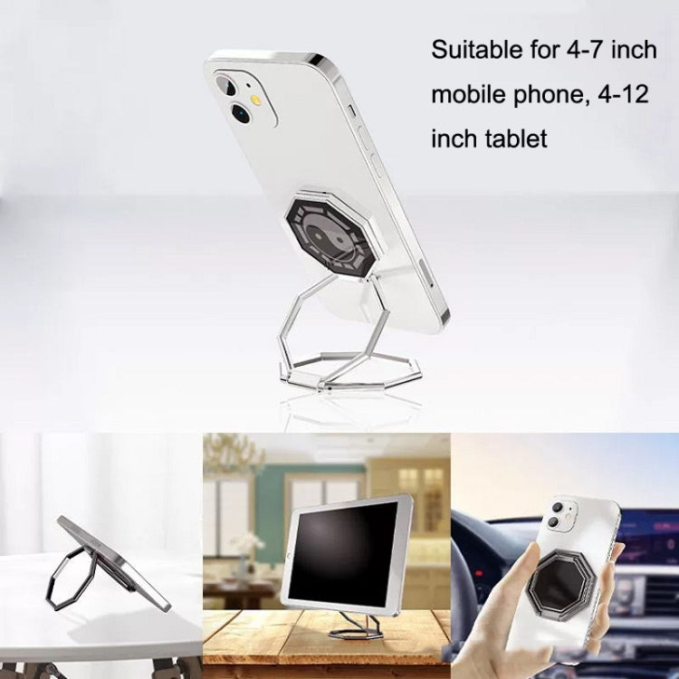 Metal Ring Buckle Live Rotating Magnetic Suction Car Desktop Tablet Folding Phone Bracket(Bagua Map) - Desktop Holder by buy2fix | Online Shopping UK | buy2fix