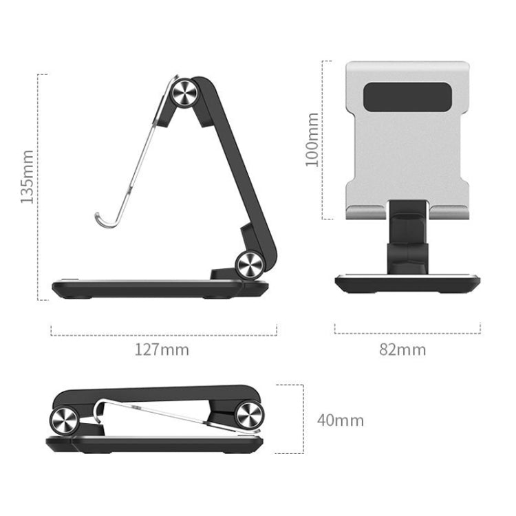 Portable Mobile Phone Tablet Desktop Stand, Color: Square Swivel Silver - Desktop Holder by buy2fix | Online Shopping UK | buy2fix