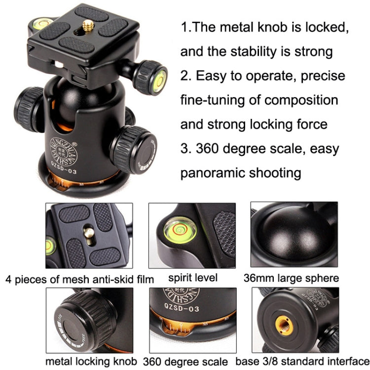 QingZhuangShiDai Q03 Digital Photography Tripod Spherical Panorama Head - Tripod Heads by QingZhuangShiDai | Online Shopping UK | buy2fix