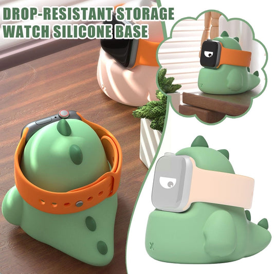 2 PCS H003 Cute Dinosaur Shaped Silicone Charging Stand without Watch For Apple Watch(Pink) by buy2fix
