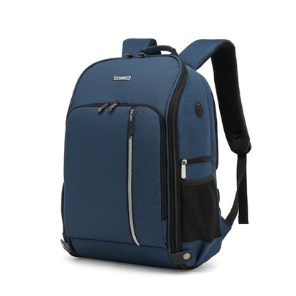 TONO LED Light SLR Digital Camera Backpack With USB Port(Blue) - Camera Accessories by TONO | Online Shopping UK | buy2fix