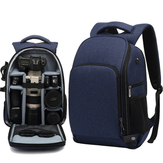 Cationic SLR Backpack Waterproof Photography Backpack with Headphone Cable Hole(Blue) by buy2fix