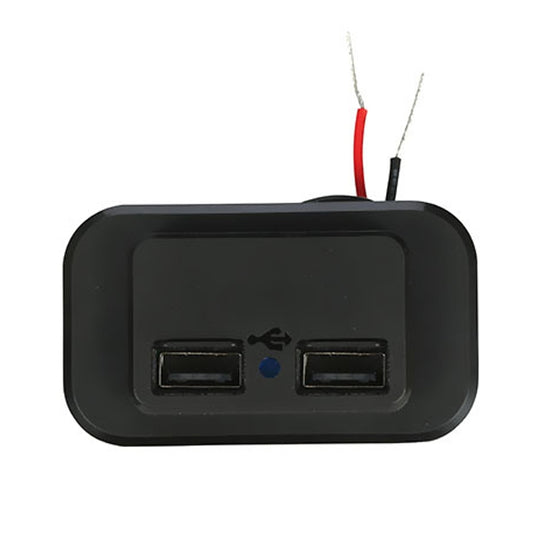 3.1A Punch-Free Automatic Spring Cover RV Bus Modified Car Charger Dual USB Car Charger(Black) by buy2fix