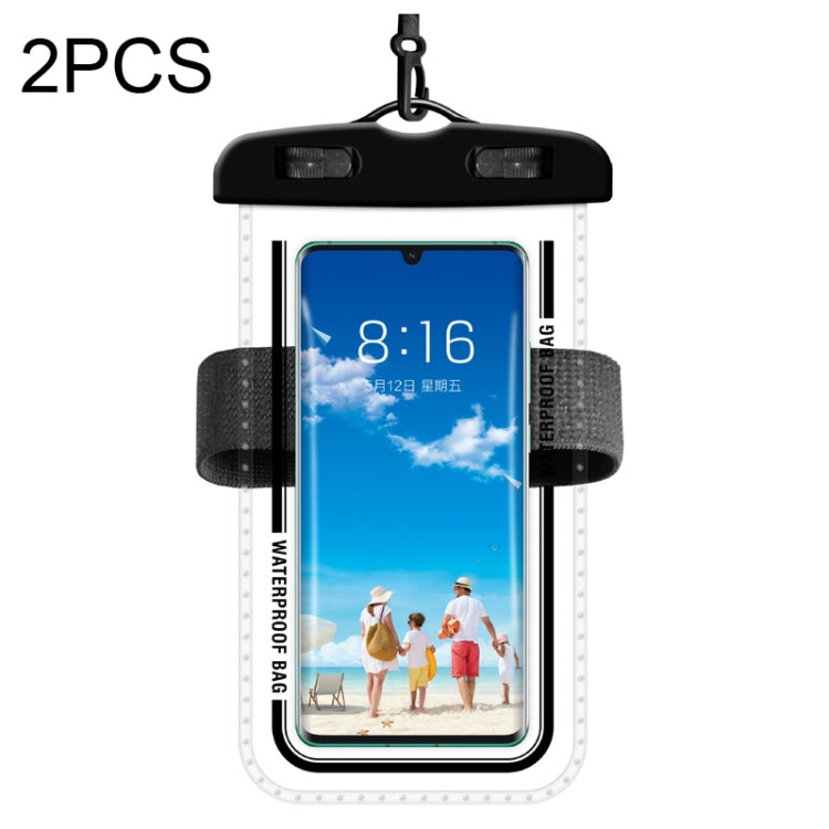 2 PCS Armband Style Transparent Waterproof Cell Phone Case Swimming Cell Phone Bag(Black) - Waterproof Bag by buy2fix | Online Shopping UK | buy2fix