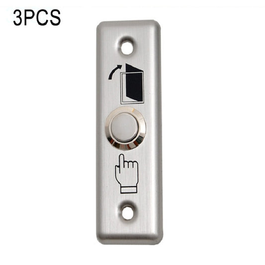 3 PCS Stainless Steel Exit Switch Button Metal Access Control Button - Security by buy2fix | Online Shopping UK | buy2fix
