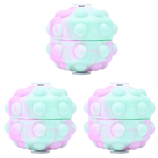 3 PCS Rotating Glowing Octagonal Silicone Ball Educational Toys, Specification: Not Glow(Pink Green) - Squeeze Toys by buy2fix | Online Shopping UK | buy2fix