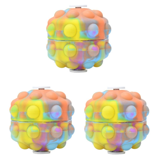 3 PCS Rotating Glowing Octagonal Silicone Ball Educational Toys, Specification: Not Glow(Yellow Blue) - Squeeze Toys by buy2fix | Online Shopping UK | buy2fix