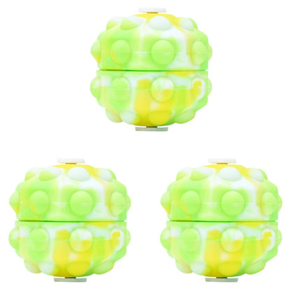 3 PCS Rotating Glowing Octagonal Silicone Ball Educational Toys, Specification: Glow 4 Seconds(Yellow Green) - Squeeze Toys by buy2fix | Online Shopping UK | buy2fix