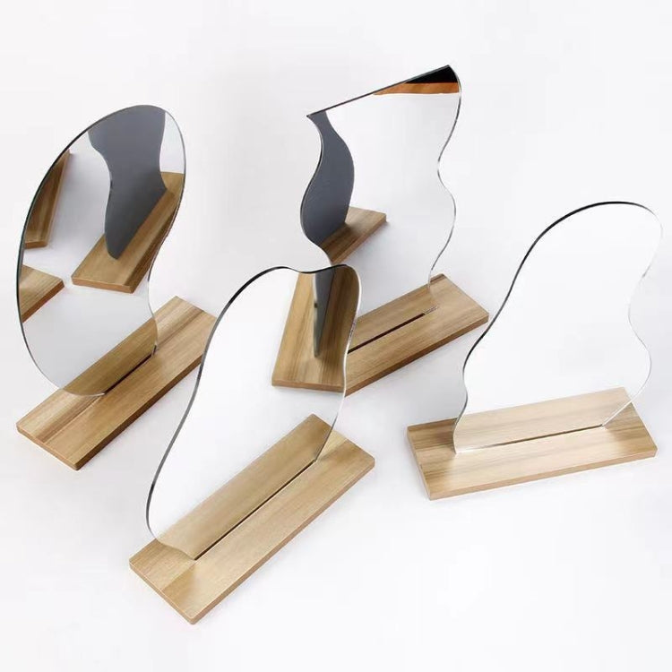 Irregular Acrylic Mirror With Wooden Base Photo Props(Mountain) - Camera Accessories by buy2fix | Online Shopping UK | buy2fix