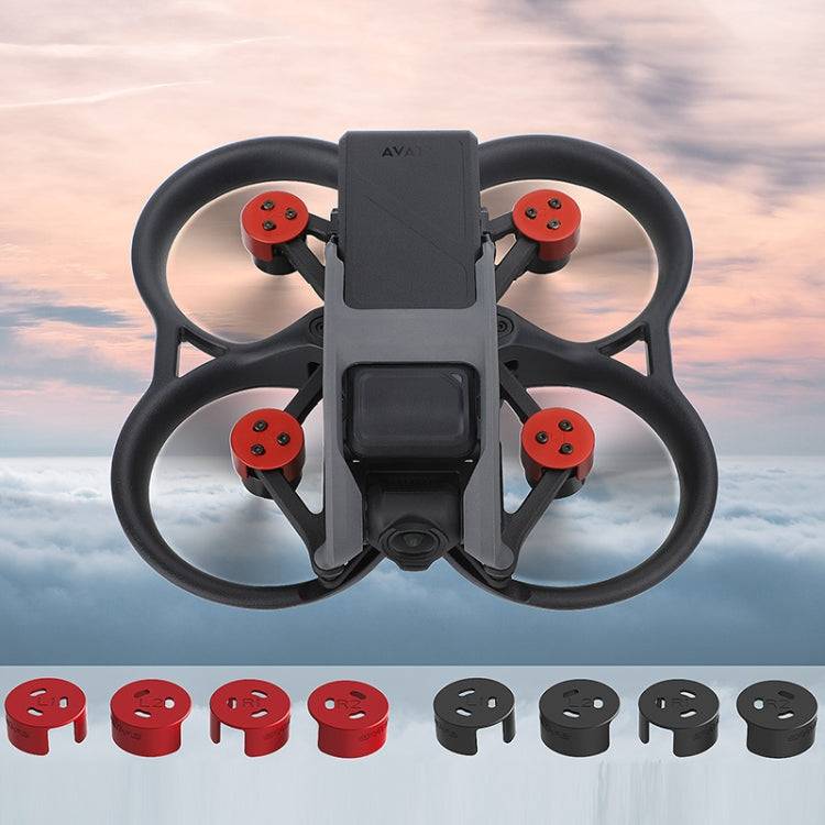 4 PCS / Set Sunnylife AT-MD475 Dust-proof Waterproof Aluminum Alloy Motor Cover For DJI Avata(Black) - DJI & GoPro Accessories by buy2fix | Online Shopping UK | buy2fix