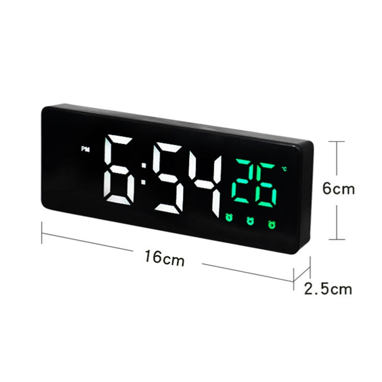 0715 Voice-activated LED Mute Date Temperature Display Electronic Clock(Black Surface Blue Light) by buy2fix